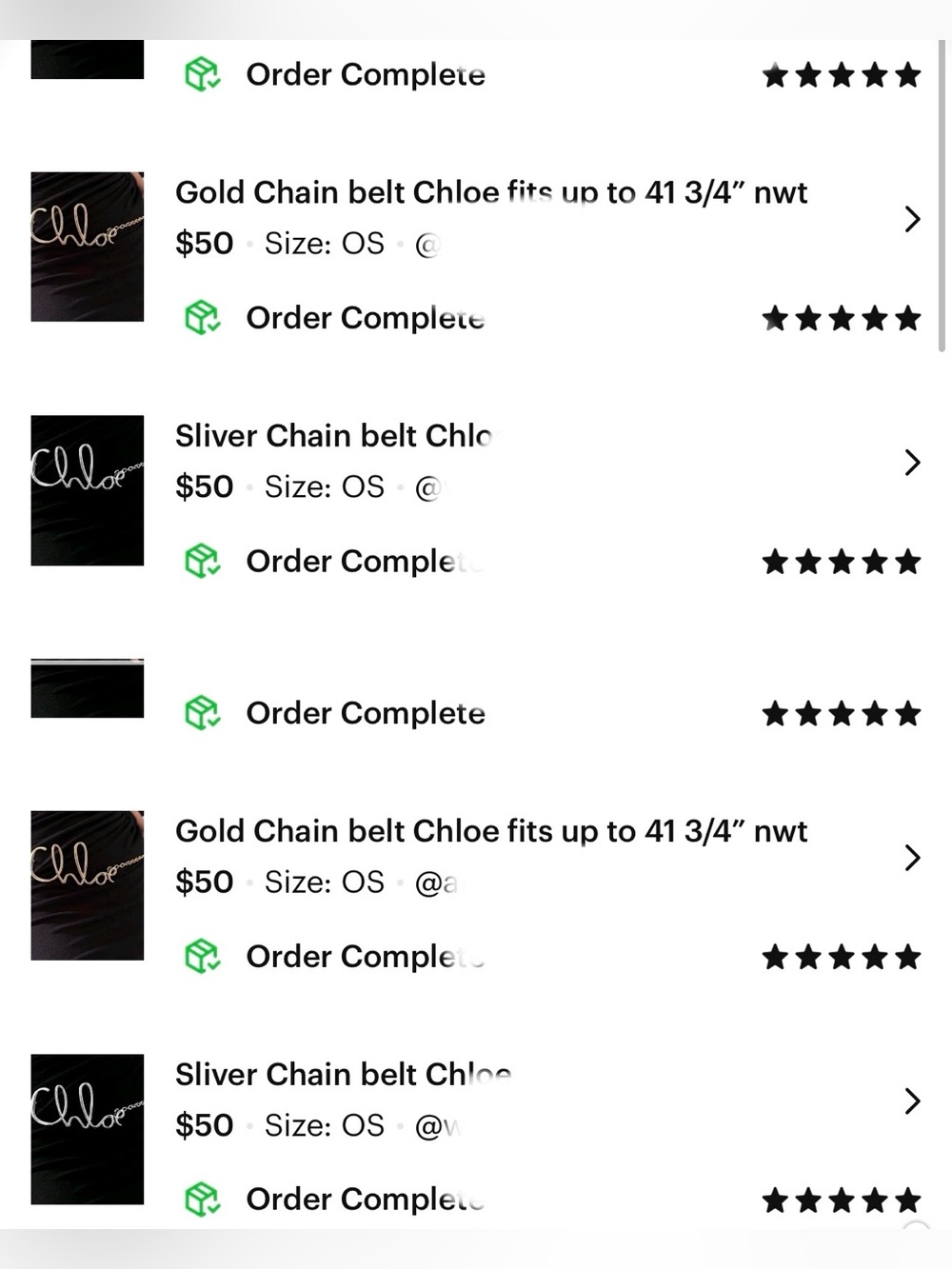 Silver Chain belt Chloe NWT!  5 ✨ rated!!!!!! - Picture 5 of 5